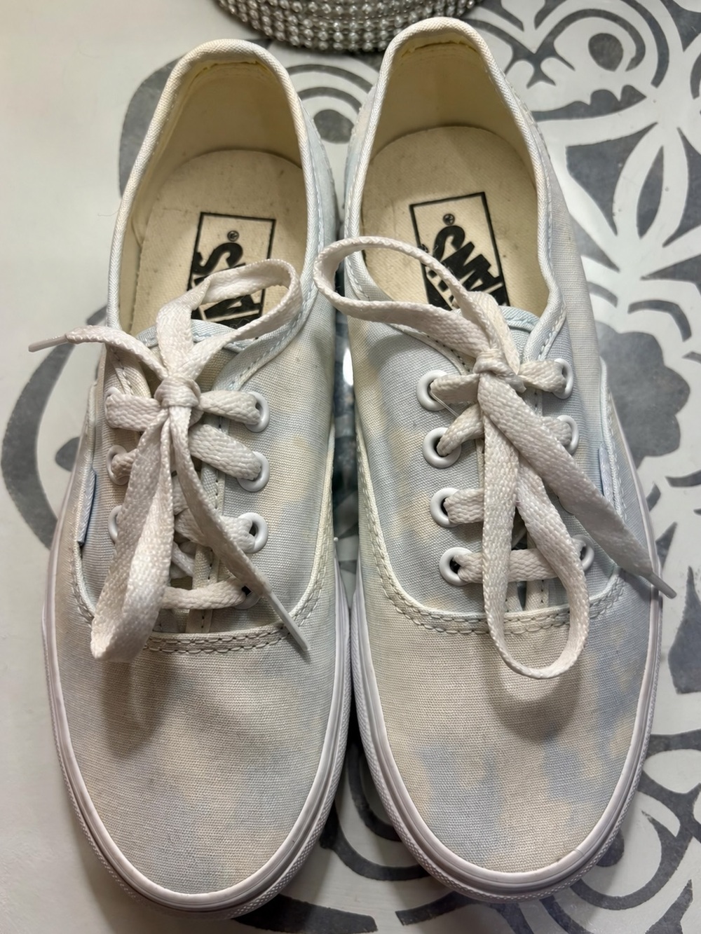 Vans Authentic Tie-Dye Palace Blue White Canvas Sneakers Women’s 6